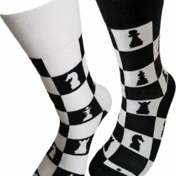 Merkloos Verjaardag Cadeautje Voor Hem En Haar - Schaakspel Mismatch - Schaak Sokken - Leuke Sokken - Vrolijke Sokken - Luckyday Socks - Sokken Met Tekst - Aparte Sokken - Socks Waar Je Happy Van Wordt - Maat 36-41