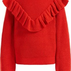 WE Fashion Meisjes Gebreide Trui Met Volants