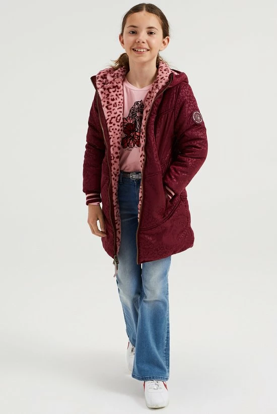 WE Fashion Meisjes Reversible Parka Met Dessin En Imitatiebont - Maat 146/152 4 WE Fashion Meisjes Reversible Parka Met Dessin En Imitatiebont - Maat 146/152 - Afbeelding 2