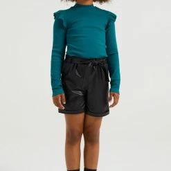 WE Fashion Meisjes Paperbag Short Van Imitatieleer - Maat 134/140 -JACK & JONES JUNIOR winkel 550x822 4