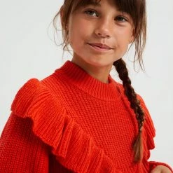 WE Fashion Meisjes Gebreide Trui Met Volants -JACK & JONES JUNIOR winkel 550x825