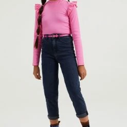 WE Fashion Meisjes T-shirt Met Volants En Ribstructuur - Maat 134/140 -JACK & JONES JUNIOR winkel 550x825 45